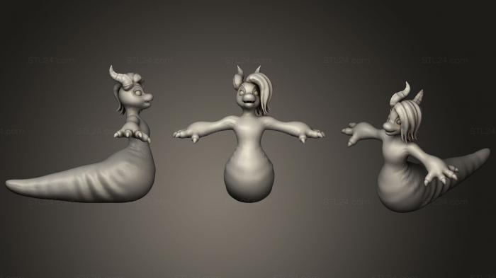 Статуэтки упрощенные (Плюшевые Женщины-Змеи, STKPR_1496) 3D модель для ЧПУ станка